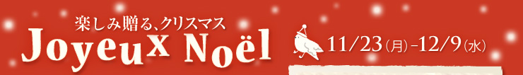 Joyeux Noël 楽しみ贈る、クリスマス 11/23(月）〜12/9（水）