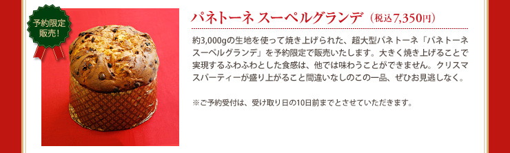 パネトーネ スーペルグランデ（税込7,350円）